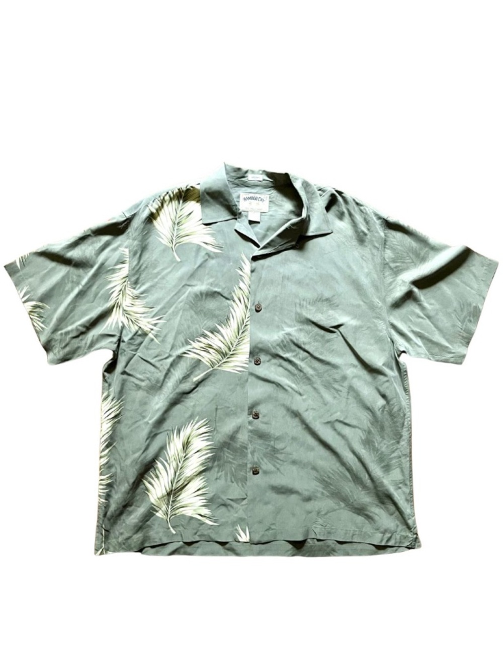 Men's Short Sleeve 100% Silk Tropical Button Up Shirt Relaxed Fit Resort Summer